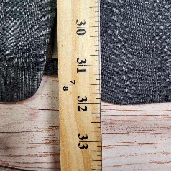 Vintage Christian Dior Monsieur Gray Pinstripe Wool Blazer Jacket Mens 42R - Picture 10 of 12